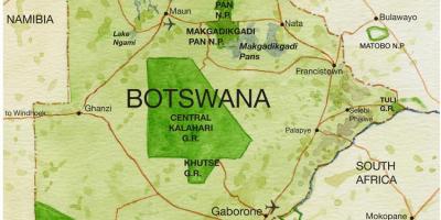 מפה של בוצואנה עתודות משחק